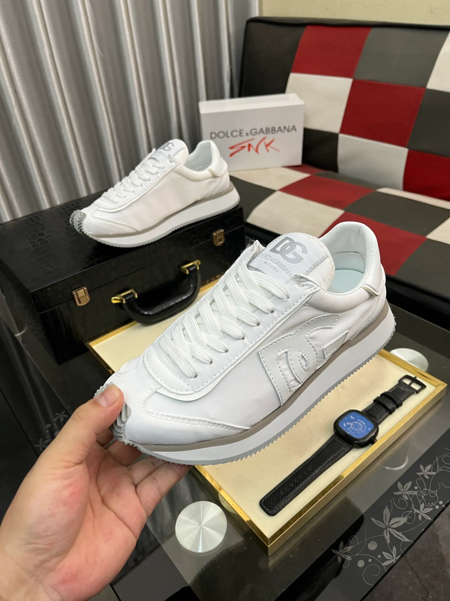 Men's Men's Shoes💰458⌚️⌚️Dolce&Gabbana••DG✔️High-end men's sports•casual shoes. Original goods from top counters. Original imported cowhide, multi-material splicing design ➕Imported cowhide lining, cowhide feet ➕Original TPR elastic outsole. Size: 36-46